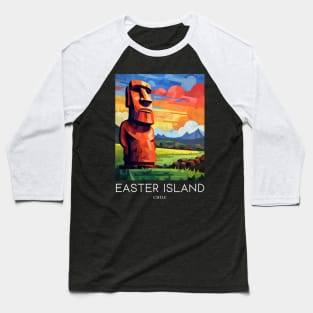 A Pop Art Travel Print of Easter Island - Chile Baseball T-Shirt